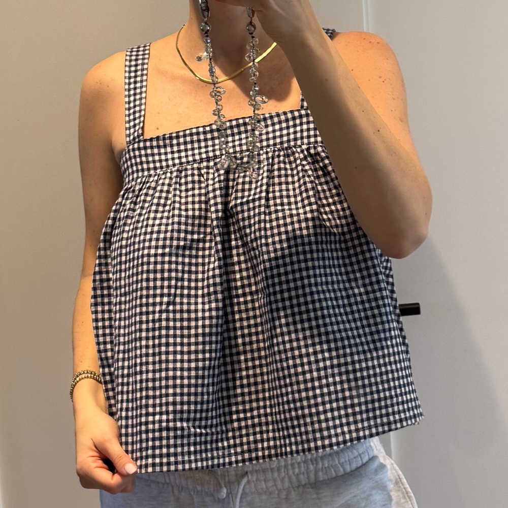 Black and White Gingham Top
